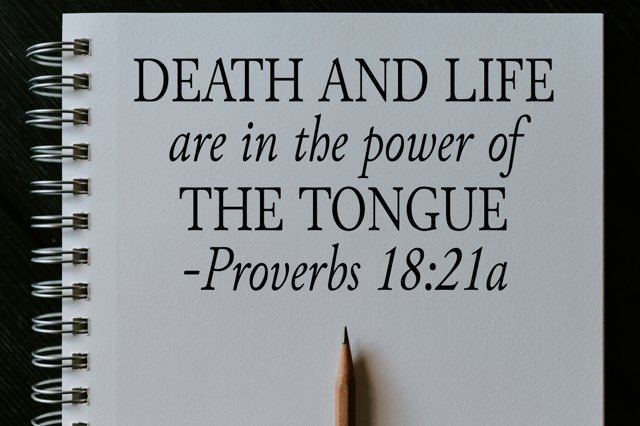 Death and Life are in the power of the tongue, Proverbs 18:21